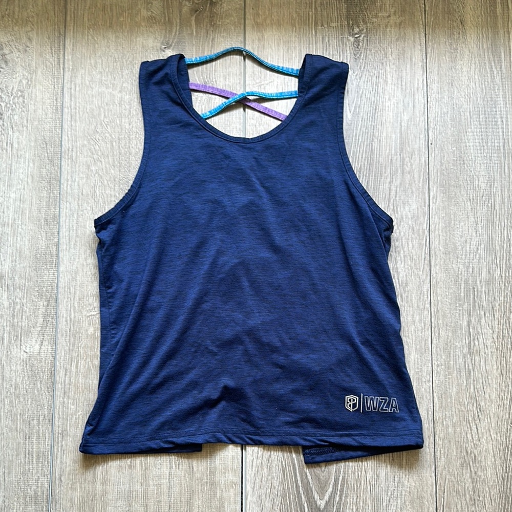 Born Primitive Blue Sleeveless Tank Top with Criss-Cross Back
